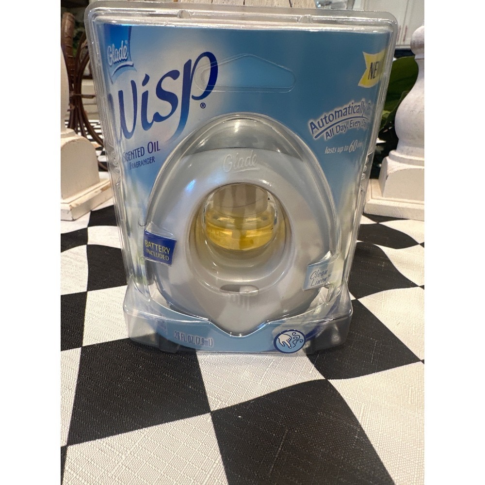 Glade Wisp Automatic Spray Air Freshener Clean Linen Scent Battery2" 2005 NEW